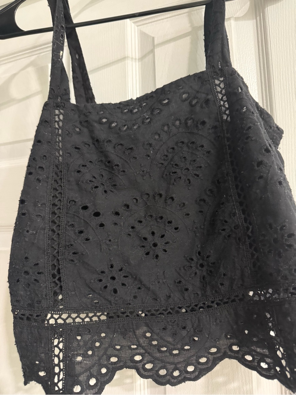 7 For All Mankind Black Eyelet Lace Camisole